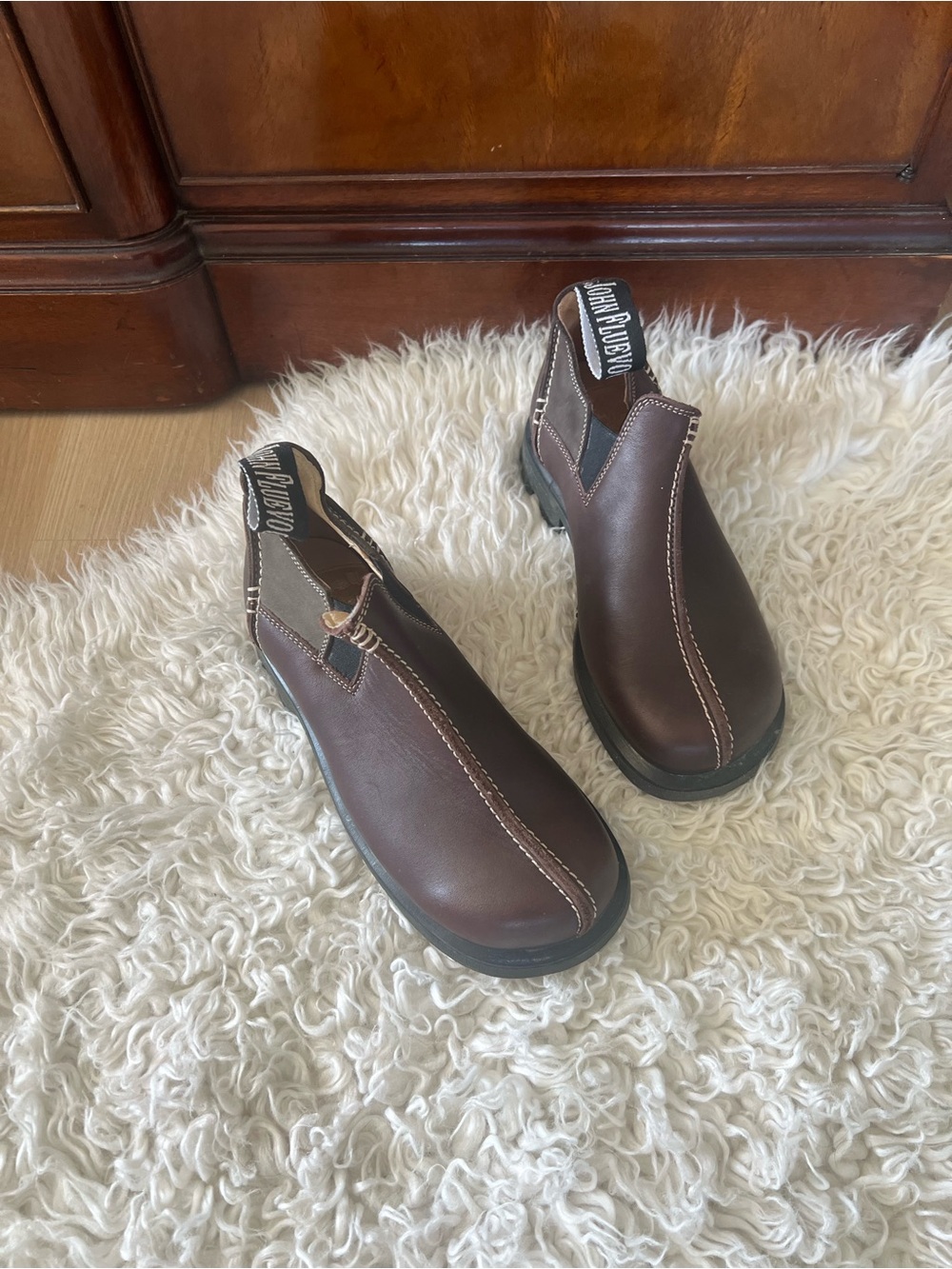 John Fluevog Dark Brown Leather Ankle Boots • 6/6.5